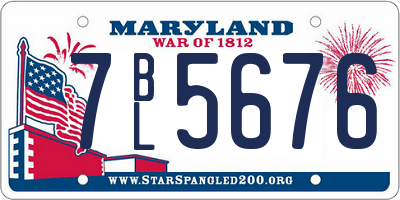 MD license plate 7BL5676