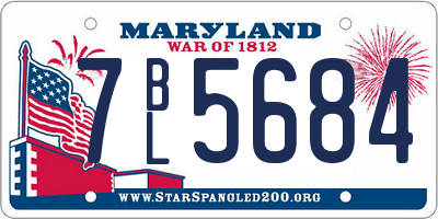 MD license plate 7BL5684