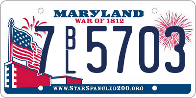 MD license plate 7BL5703