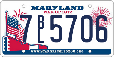 MD license plate 7BL5706