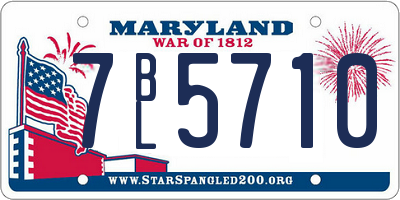 MD license plate 7BL5710