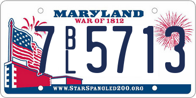 MD license plate 7BL5713