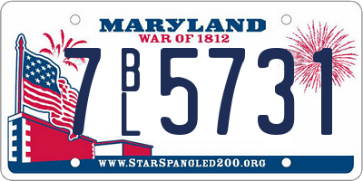 MD license plate 7BL5731