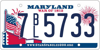 MD license plate 7BL5733