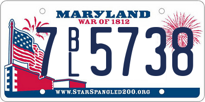 MD license plate 7BL5738