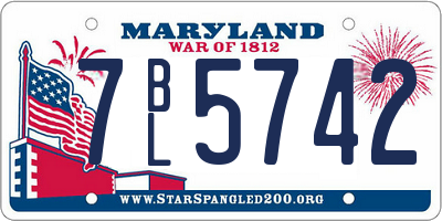 MD license plate 7BL5742