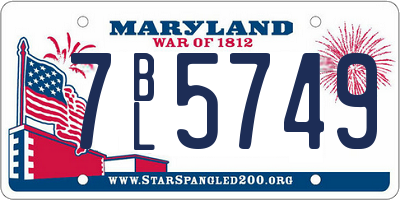 MD license plate 7BL5749