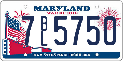 MD license plate 7BL5750