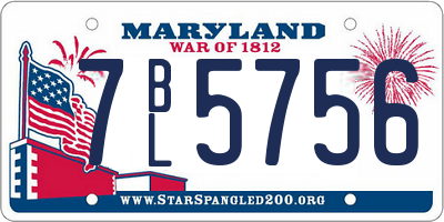 MD license plate 7BL5756