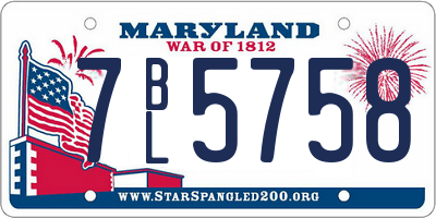 MD license plate 7BL5758