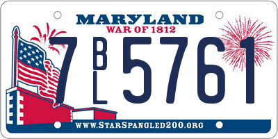 MD license plate 7BL5761