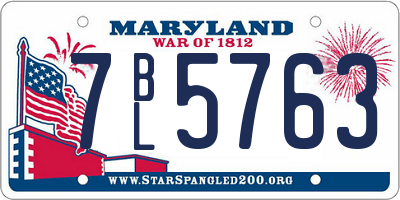 MD license plate 7BL5763