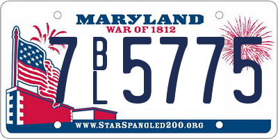 MD license plate 7BL5775
