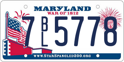 MD license plate 7BL5778