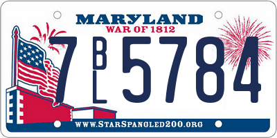 MD license plate 7BL5784