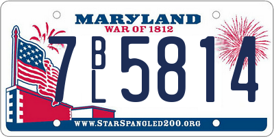 MD license plate 7BL5814