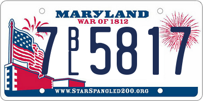 MD license plate 7BL5817