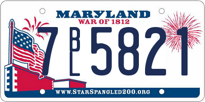 MD license plate 7BL5821