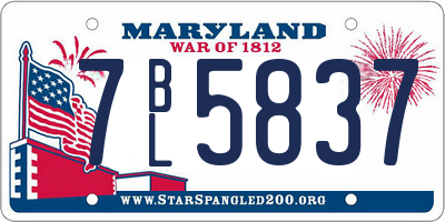 MD license plate 7BL5837