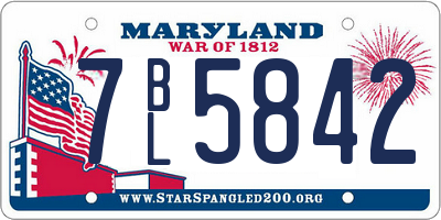 MD license plate 7BL5842