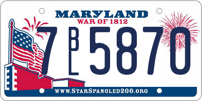 MD license plate 7BL5870