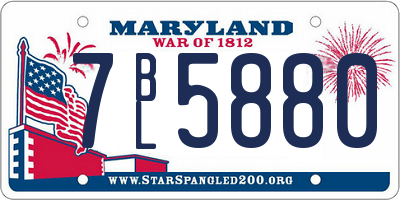 MD license plate 7BL5880
