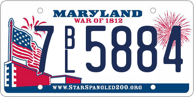 MD license plate 7BL5884