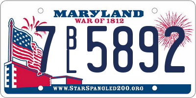 MD license plate 7BL5892