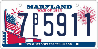 MD license plate 7BL5911