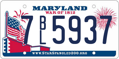 MD license plate 7BL5937