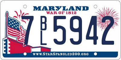 MD license plate 7BL5942