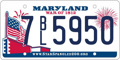 MD license plate 7BL5950