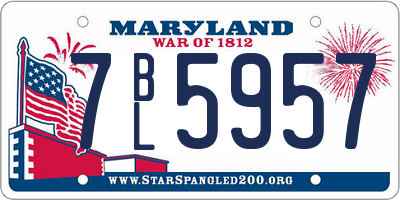 MD license plate 7BL5957