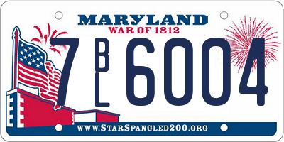 MD license plate 7BL6004