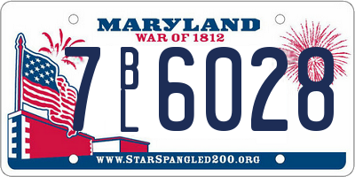 MD license plate 7BL6028