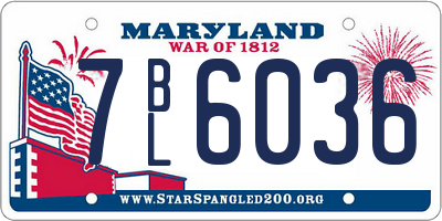 MD license plate 7BL6036