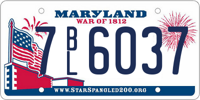 MD license plate 7BL6037