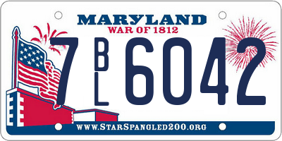 MD license plate 7BL6042