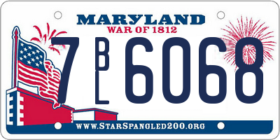 MD license plate 7BL6068