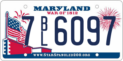 MD license plate 7BL6097