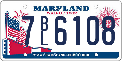 MD license plate 7BL6108