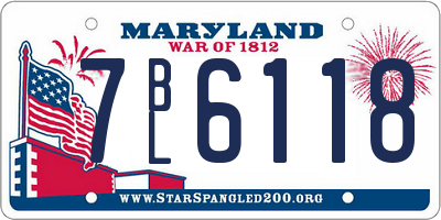MD license plate 7BL6118