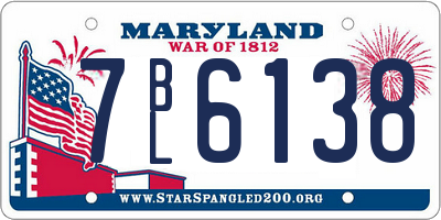 MD license plate 7BL6138