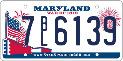 MD license plate 7BL6139