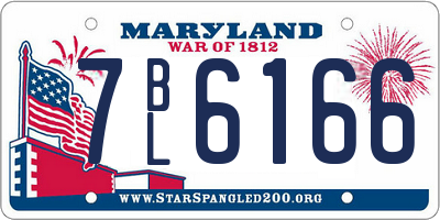 MD license plate 7BL6166