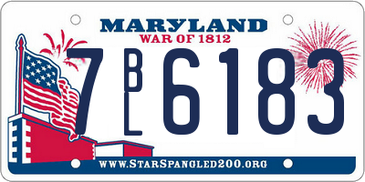 MD license plate 7BL6183