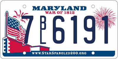 MD license plate 7BL6191