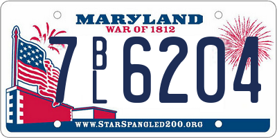 MD license plate 7BL6204