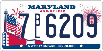 MD license plate 7BL6209