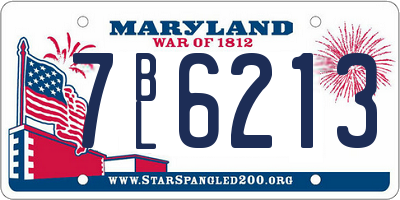MD license plate 7BL6213